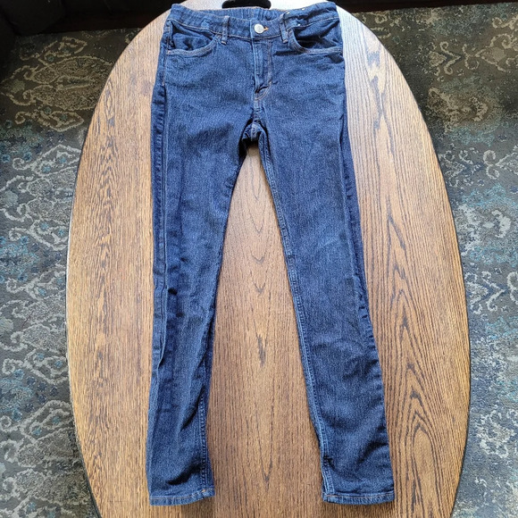 H&M Skinny Fit Adjustable Waist Dark Wash Jeans Size Boys 12/13 Years - Picture 1 of 5